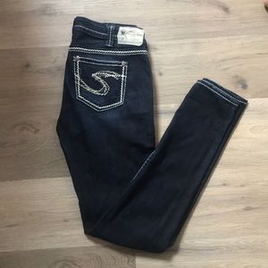 Silver Skinny Jeans